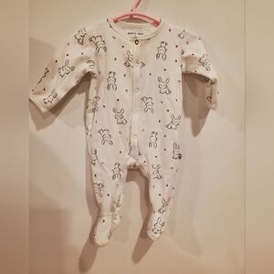 Petit Lem 3 Month Button Up Footie